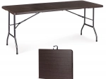 Skládací cateringový banketní zahradní stůl 180 cm, hnědý MODERNHOME