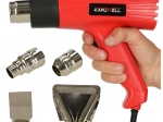 Elektrická horkovzdušná pistole s regulací teploty 0-600 stupňů C + 4 vyměnitelné hroty 1600W