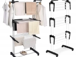 Svislý sušák na prádlo s kolečky, skládací, ModernHome