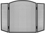 Paravan před krb proti jiskrám 3dílný, černý, 118 × 76 cm