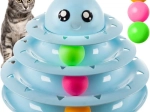 Interaktivní kočičí hračka - věž s míčky