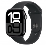 Apple Watch Series 10 GPS 46 mm s černým sportovním páskem - velikost S/M