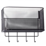 Kovový závěsný košík na dveře s háčky