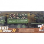 Vojenské auto s přívěsem a kulometem