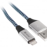 Síťový kabel USB 2.0 Lightning iPhone černo-modrý 1m