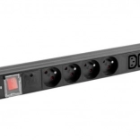 Racková PDU lišta 1U 16A s 4 zásuvkami 230 V a 4× IEC C13, 2 m – LANBERG