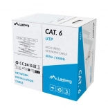 Kabel LAN UTP kategorie 6, 305m CCA, šedý, Fluke Passed