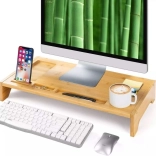 Bambusový stojan pod monitor s organizérem