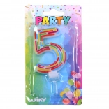 Párty svíčka číslo 5 – čárky