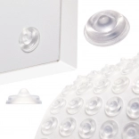 Samolepicí silikonové nárazníky 13 mm – čiré, 50 ks