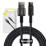 Kabel Baseus Tungsten Gold USB na USB-C, 100 W, 2 m černý