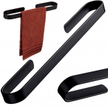 Nástěnný hliníkový věšák na ručníky – černý, 30 cm