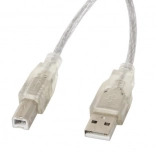 USB 2.0 kabel AM-BM 3M průhledný