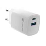 Natec Ribera GaN USB nabíječka s 1x USB-A a 1x USB-C 30W bílá