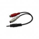 Audio adaptér 3,5mm jack na 2x RCA konektory, 20 cm