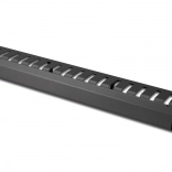 Organizér kabelů 1U pro rack 19″, kabelový kanál, černý RAL 9005