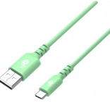 Silikonový USB–USB‑C kabel 1 m, zelený, rychlé nabíjení