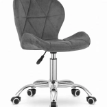 Otočná kancelářská židle s širokým opěradlem z šedého sametu