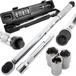 Sada momentového klíče 1/2'' 40–210 Nm s hlavicemi 17/19/21 a kufříkem