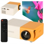 Mini projektor LED s TFT LCD, 24–60 palců, HDMI/USB, podpora 1080p – bílo‑oranžový