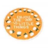 Kulatý protiskluzový koberec s květinovým motivem 100 × 100 cm – žlutý