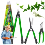 Sada zahradních nůžek a nůžek na živý plot 3 ks s pouzdry