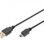 USB 2.0 kabel A na mini USB B 5pin 1 m černý