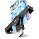 Skládací kapesní čtečka čipových a ID karet USB‑A AXAGON PocketReader