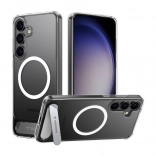 Průhledné magnetické pouzdro TORRAS Pstand se stojánkem pro SAMSUNG S25+