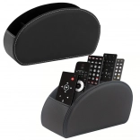 Organizer na dálkové ovladače z 5 přihrádkami černý ekokůže