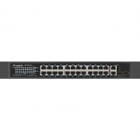 Lanberg přepínač 24× 100 Mb/s poe+ se 2× combo gigabit uplinky, 250 w, rack 19"