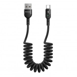 Pružinový USB–USB‑C kabel Mcdodo Omega 1,8 m černý
