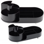 Černý otočný multifunkční organizér na kosmetiku a pracovní stůl