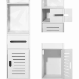 Bílá koupelnová skříňka 80 cm s policemi