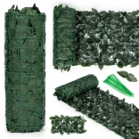 Umělý živý plot 300 × 50 cm, tmavě zelený balkonový kryt s maskovacím efektem