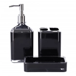 Koupelnová sada 3 ks BERRETTI, černá + chrom