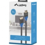 LANBERG HDMI kabel 2.0 3 m, 4K, plně měděný, černý