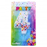 Párty dortová svíčka číslo 4 s puntíky