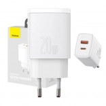 Baseus 20W síťová rychlonabíječka s USB‑C a USB (černá)