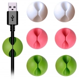 samolepicí silikonové držáky na kabely – sada 6 ks