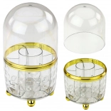 Organizér na kosmetiku s otočnou základnou a průhledným krytem