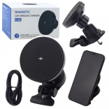 Magnetický držák do auta s bezdrátovým nabíjením 15 W