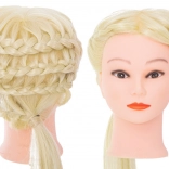 Kadeřnická tréninková hlava s blond vlasy