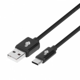 USB kabel USB-C 3 m černý pletený