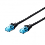 Patch cord U/UTP kat.5e PVC 3m černý