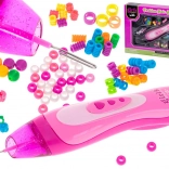 Růžová zaplétací souprava na korálky