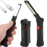 Magnetická dílenská LED lampa s USB, skládací rukojeť 5v1