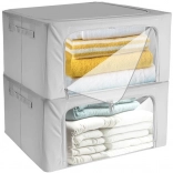 sada textilních úložných boxů s okénkem 40 × 30 × 20 cm, 2 ks