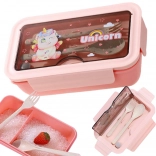 Svačinový box s přihrádkami a příborem 1 l