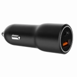 Rychlá černá USB-A/USB-C nabíječka do auta 38W PD